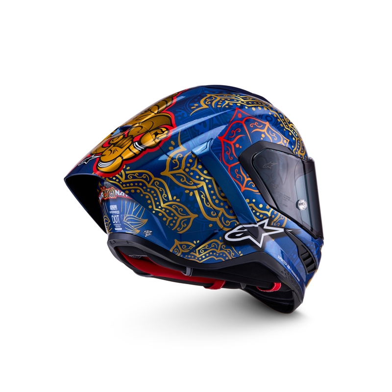 Kokokasvoinen moottoripyöräkypärä Alpinestars Supertech R10 Marthanator rajoitettu erä JORGE MARTIN sininen helmi kulta punainen