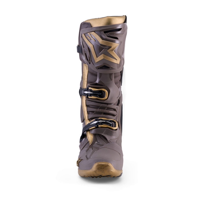 Alpinestars TECH 10 Limited Edition AIR GOLD Moottoripyörä Saappaat Ruskea-Kultaiset