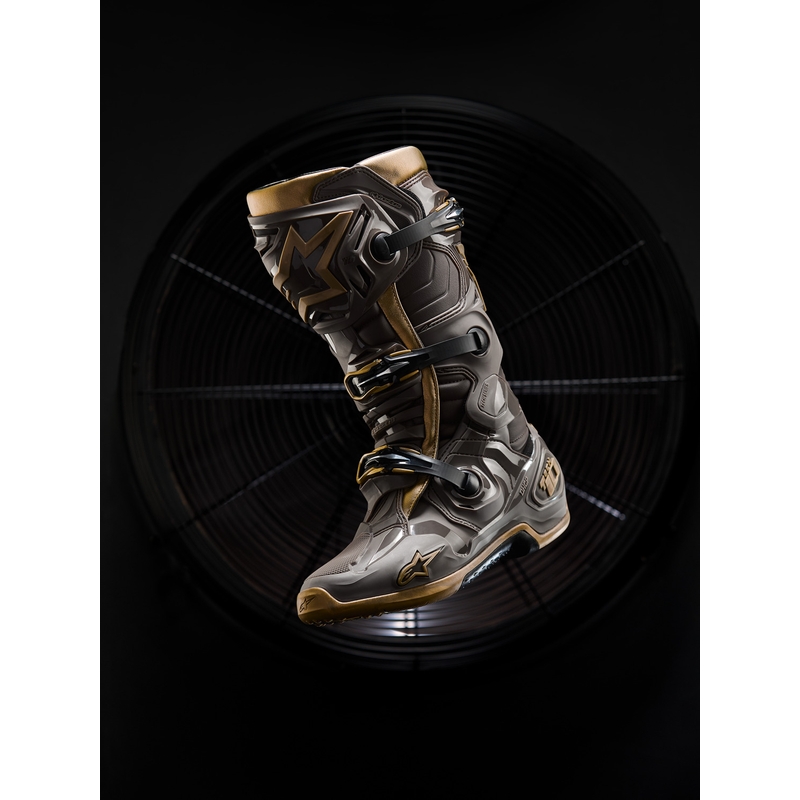Alpinestars TECH 10 Limited Edition AIR GOLD Moottoripyörä Saappaat Ruskea-Kultaiset