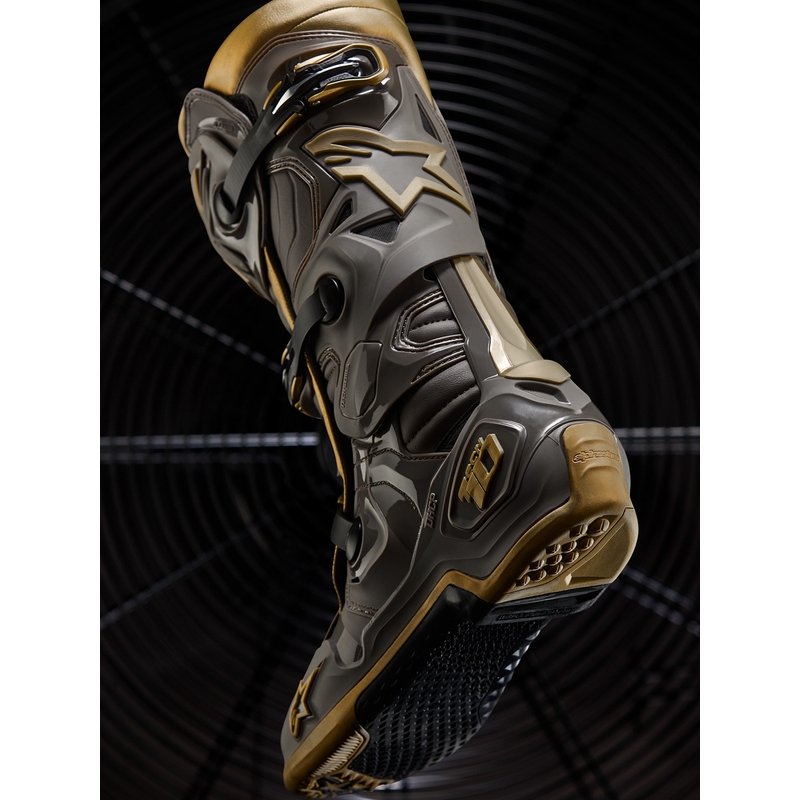 Alpinestars TECH 10 Limited Edition AIR GOLD Moottoripyörä Saappaat Ruskea-Kultaiset