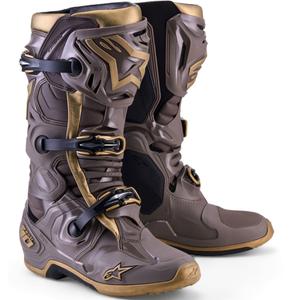 Alpinestars TECH 10 Limited Edition AIR GOLD Moottoripyörä Saappaat Ruskea-Kultaiset