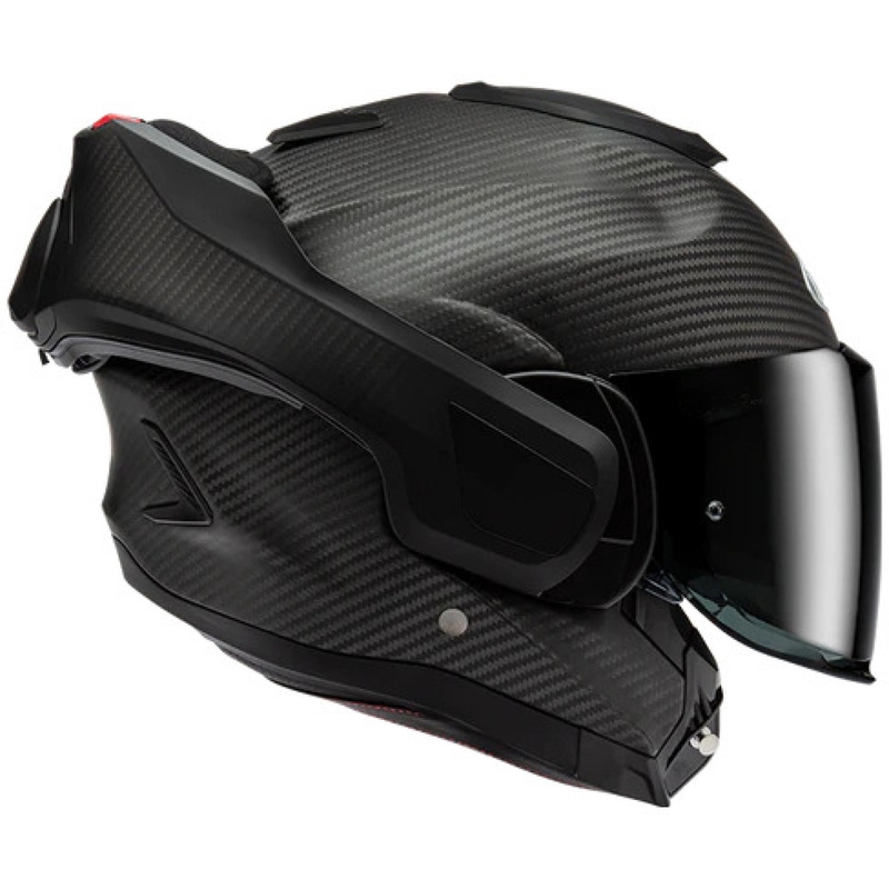 Avattava moottoripyöräkypärä HJC F100 CARBON mattamusta