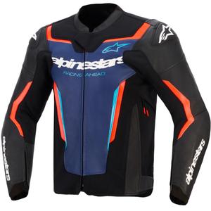 Alpinestars GP Force V2 nahkatakki musta-sini-fluo-punainen