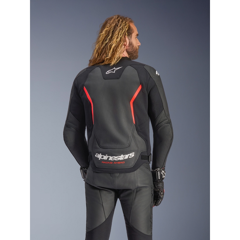 Alpinestars GP Force V2 nahkatakki musta-neonpuna-valkoinen