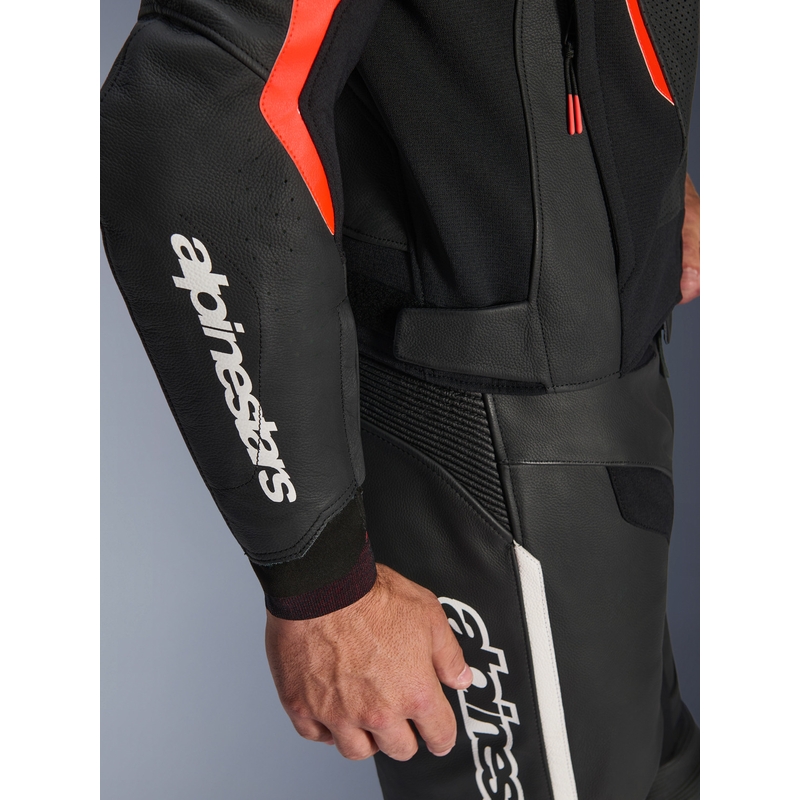Alpinestars GP Force V2 nahkatakki musta-neonpuna-valkoinen