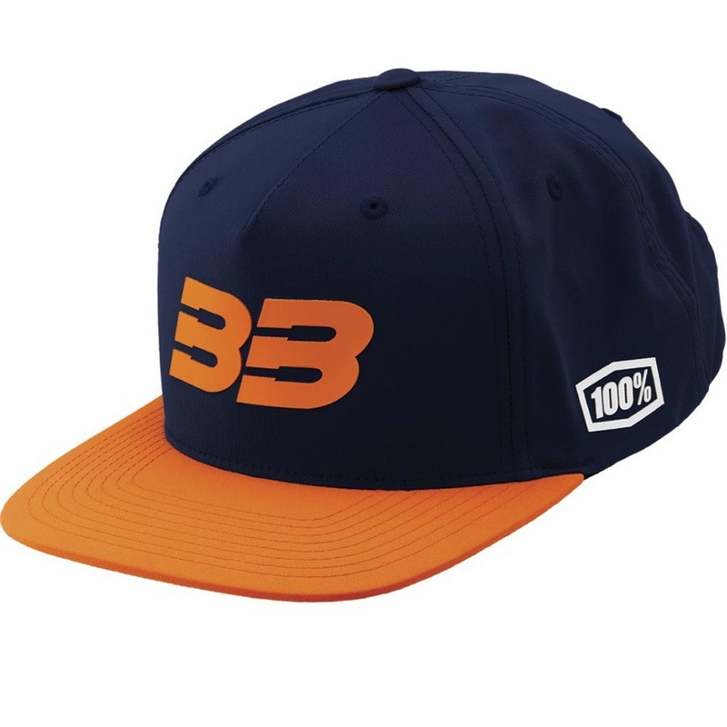 Lippis 100% BB33 Snapback sini-oranssi