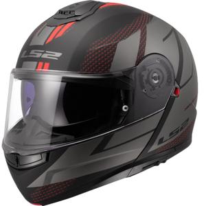 Avattava moottoripyöräkypärä LS2 FF908 Strobe II Code musta-harmaa