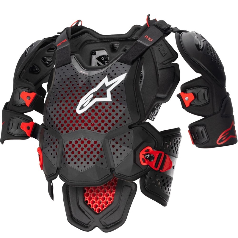 Alpinestars A-10 2 vartalonsuoja musta-antrasiitti-punainen