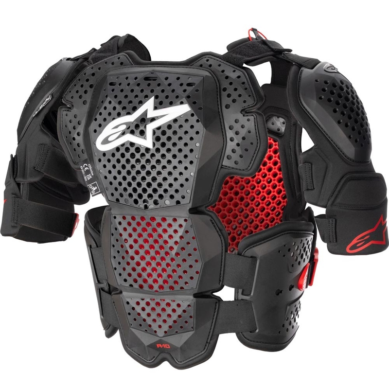 Alpinestars A-10 2 vartalonsuoja musta-antrasiitti-punainen