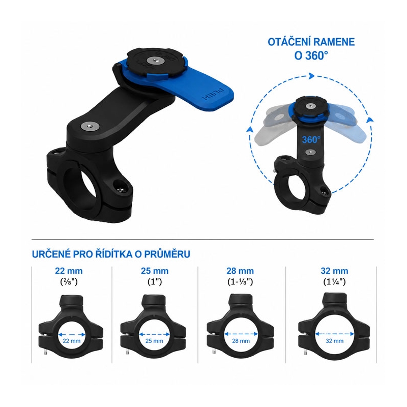 Quad Lock® -moottoripyörän ohjaustangon kiinnike (V2)