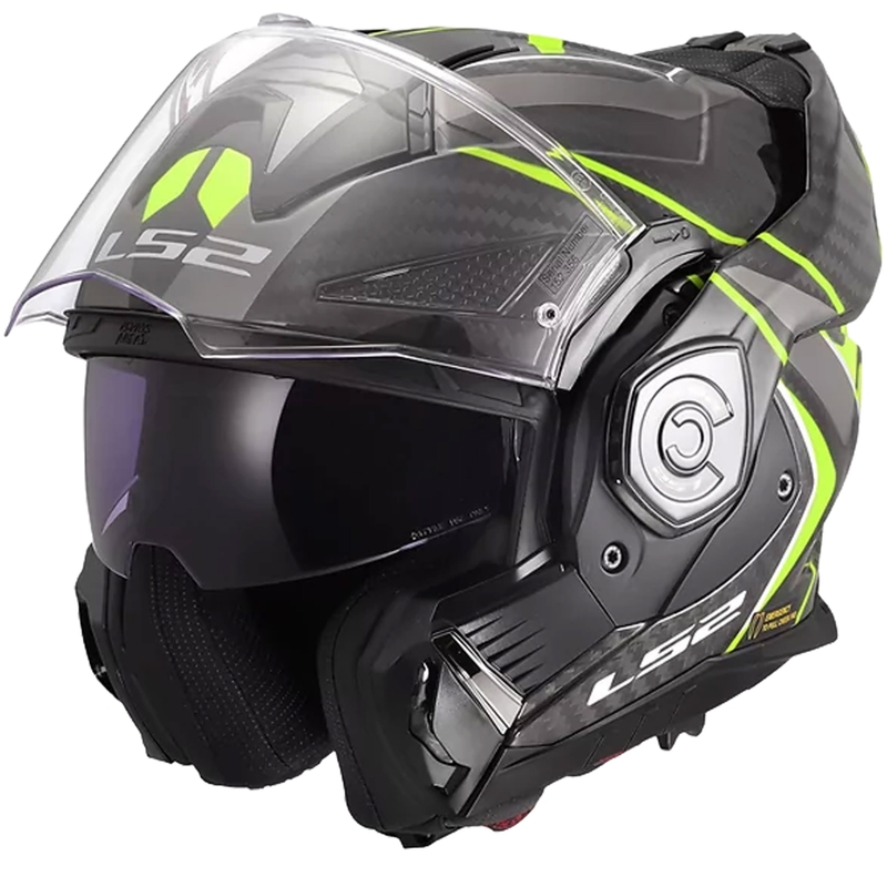 Avattava moottoripyöräkypärä LS2 FF901 Advant XC Future II musta-fluo keltainen