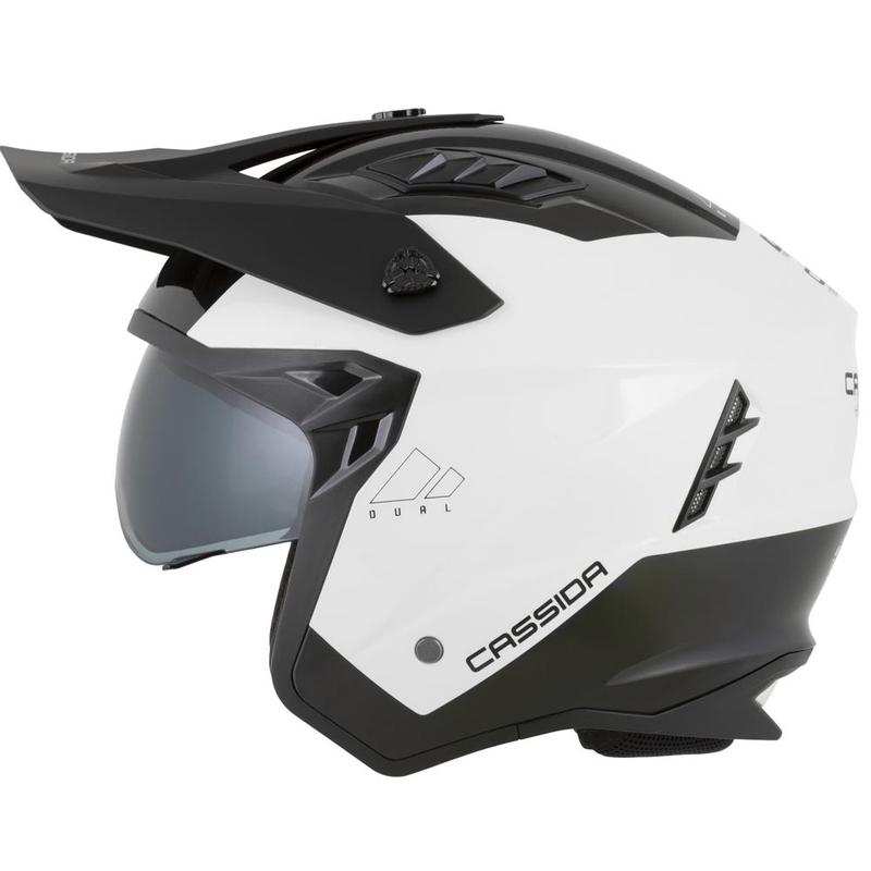 Modulaarinen moottoripyöräkypärä Cassida Cross Country Dual valkoinen-musta