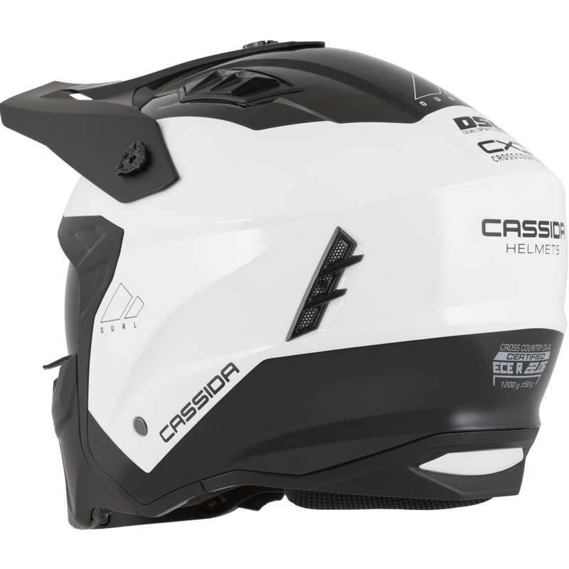 Modulaarinen moottoripyöräkypärä Cassida Cross Country Dual valkoinen-musta