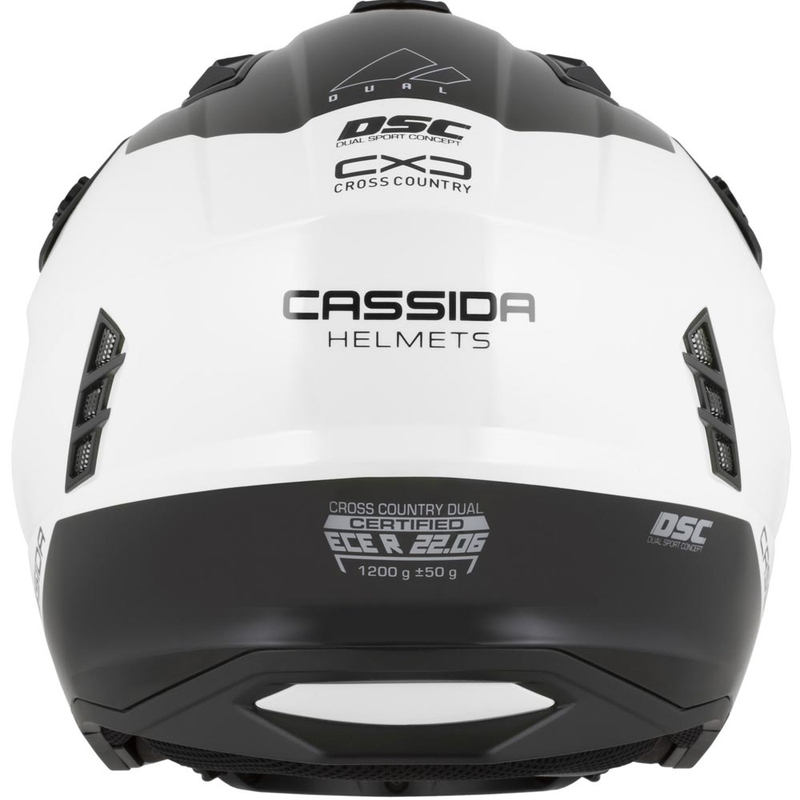 Modulaarinen moottoripyöräkypärä Cassida Cross Country Dual valkoinen-musta