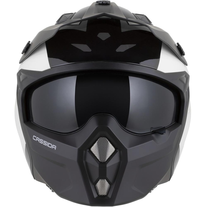 Modulaarinen moottoripyöräkypärä Cassida Cross Country Dual valkoinen-musta