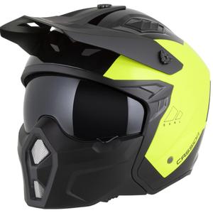 Modulaarinen moottoripyöräkypärä Cassida Cross Country Dual fluo keltainen-musta