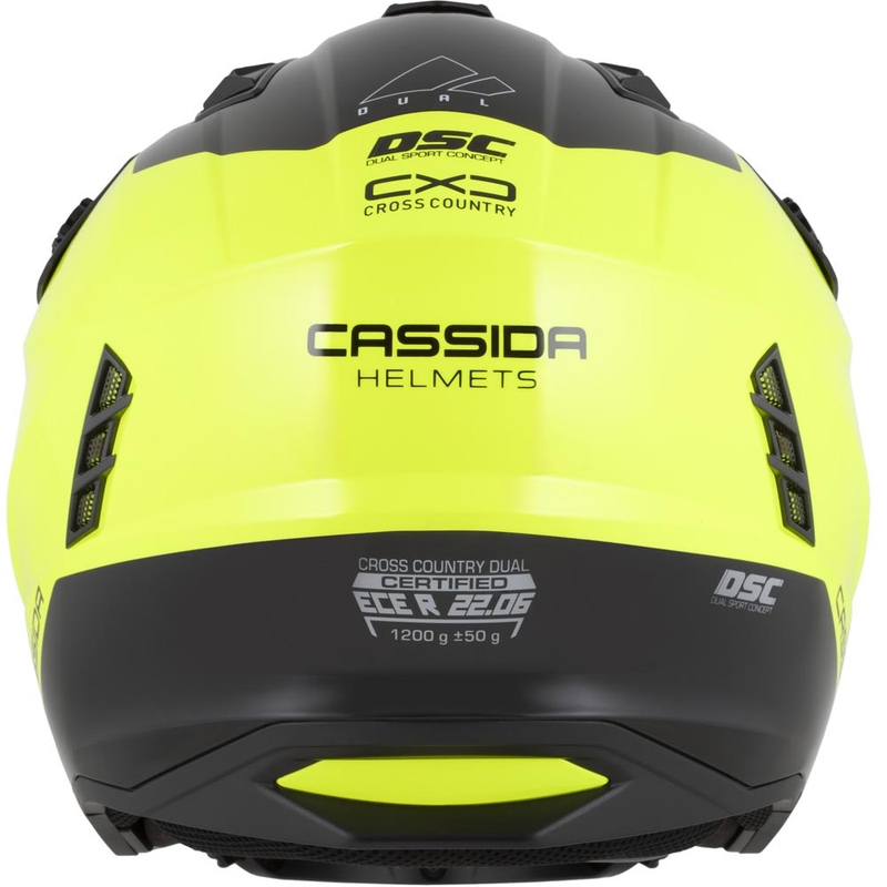 Modulaarinen moottoripyöräkypärä Cassida Cross Country Dual fluo keltainen-musta