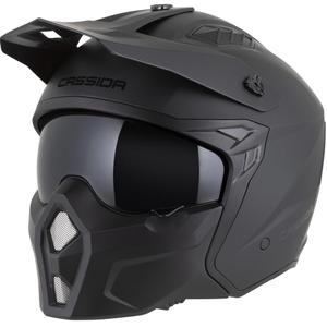 Modulaarinen moottoripyöräkypärä Cassida Cross Country Dual mattamusta