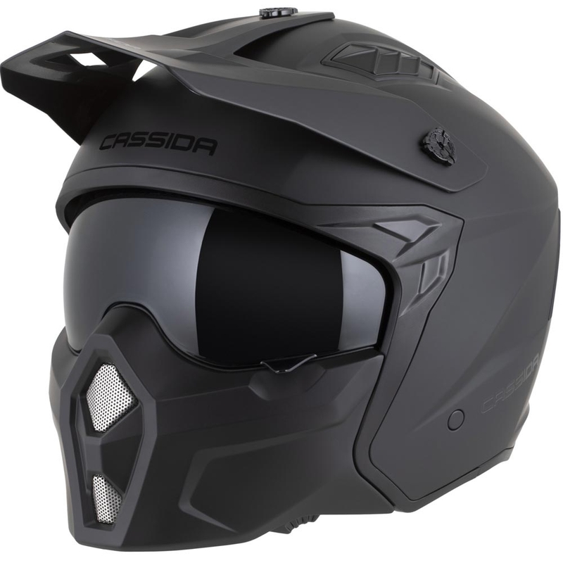 Modulaarinen moottoripyöräkypärä Cassida Cross Country Dual mattamusta