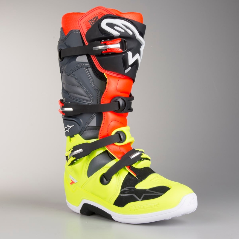 Boty na motorku Alpinestars Tech 7 červeno-fluo žluté