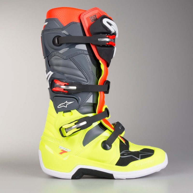 Boty na motorku Alpinestars Tech 7 červeno-fluo žluté