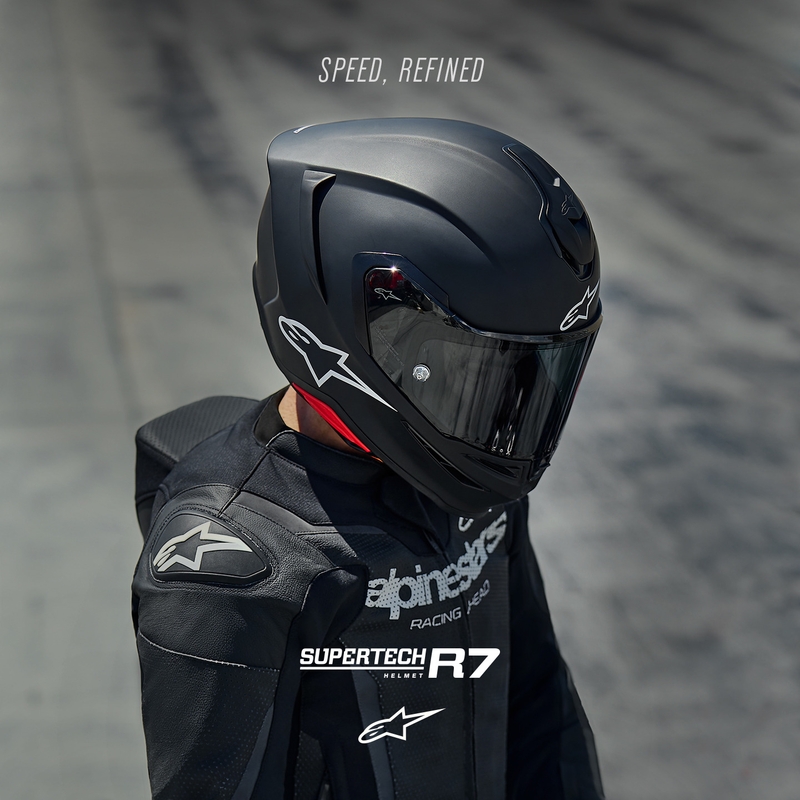 Alpinestars S-R7 Solid -moottoripyöräkypärä, mattamusta