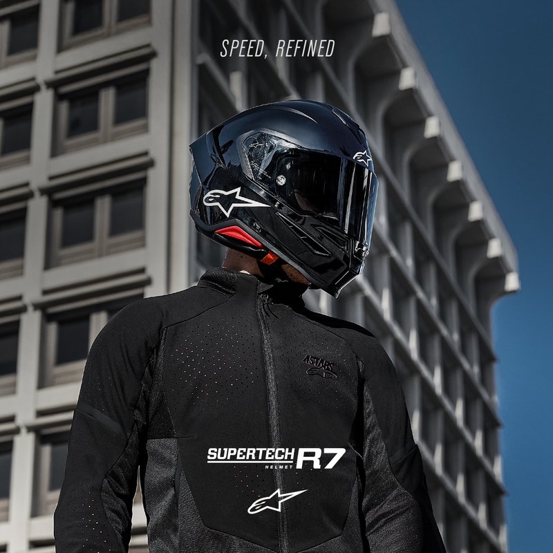 Alpinestars S-R7 Solid -moottoripyöräkypärä, musta