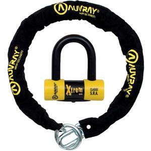 AUVRAY X-Lock levylukko ketjulla 120 cm musta-keltainen