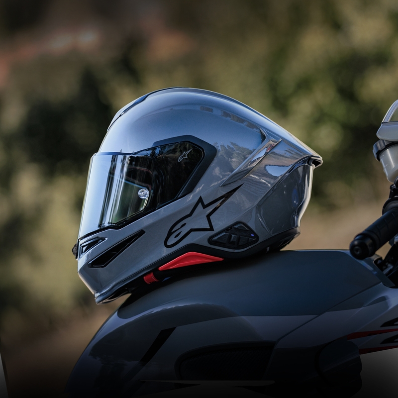 Alpinestars S-R7 Solid -moottoripyöräkypärä, harmaa