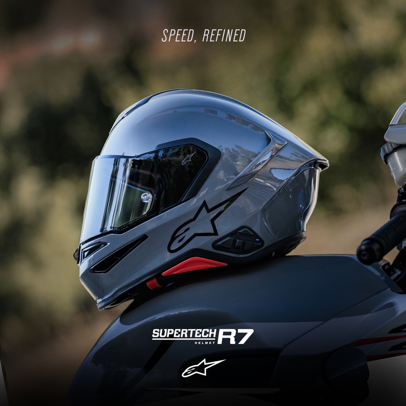 Alpinestars S-R7 Solid -moottoripyöräkypärä, harmaa