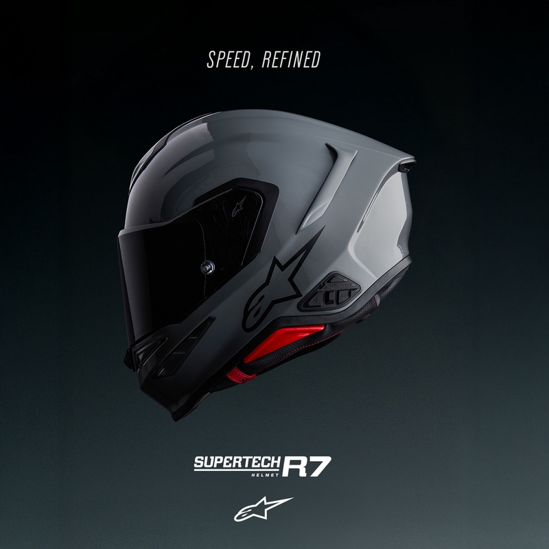 Alpinestars S-R7 Solid -moottoripyöräkypärä, harmaa