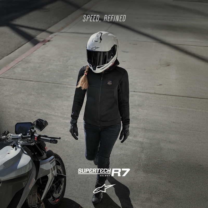 Alpinestars S-R7 Solid -moottoripyöräkypärä, valkoinen