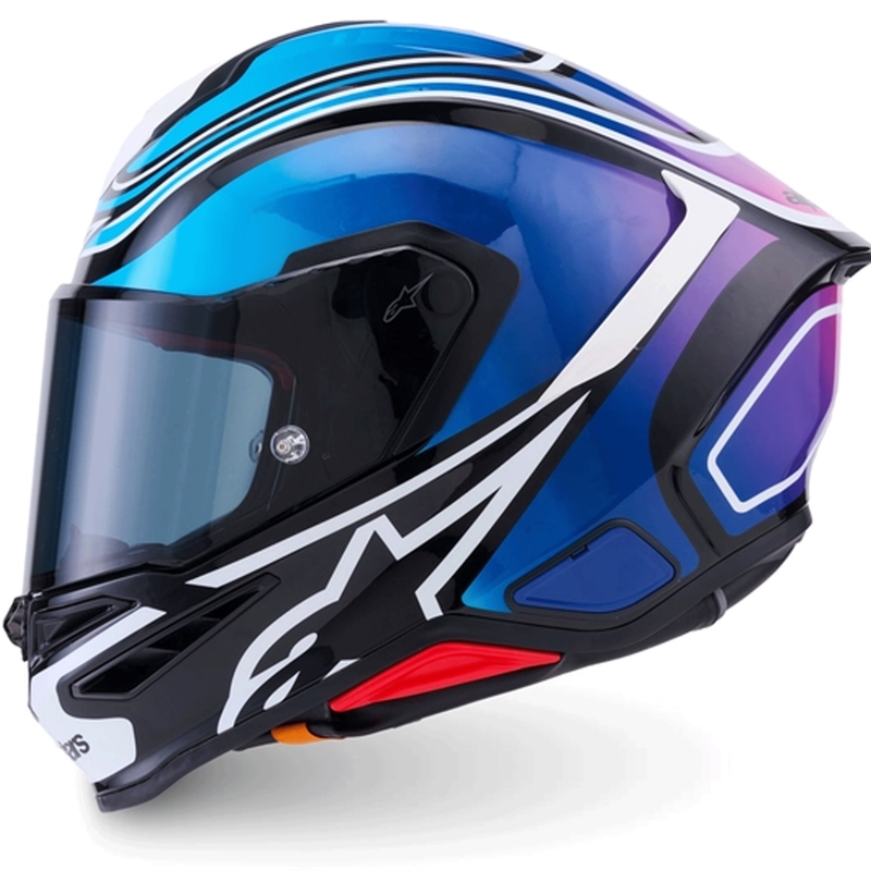 Alpinestars S-R7 Zeal -moottoripyöräkypärä, musta-sini-fluo pinkki-valkoinen