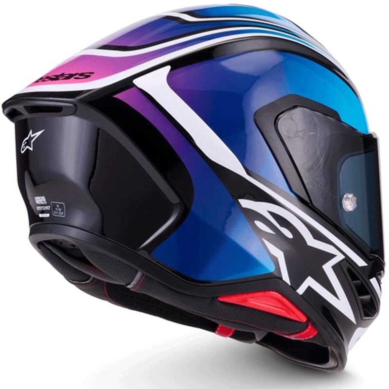 Alpinestars S-R7 Zeal -moottoripyöräkypärä, musta-sini-fluo pinkki-valkoinen