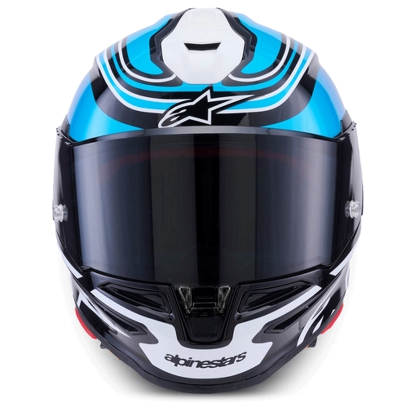 Alpinestars S-R7 Zeal -moottoripyöräkypärä, musta-sini-fluo pinkki-valkoinen