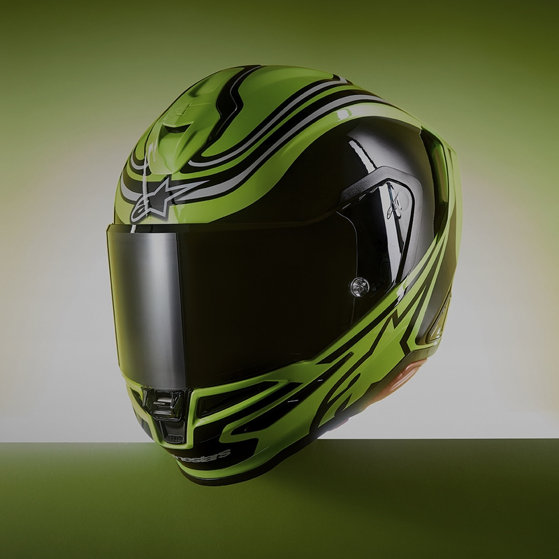 Alpinestars S-R7 Zeal täysikokoinen moottoripyöräkypärä, fluo keltainen-musta-valkoinen