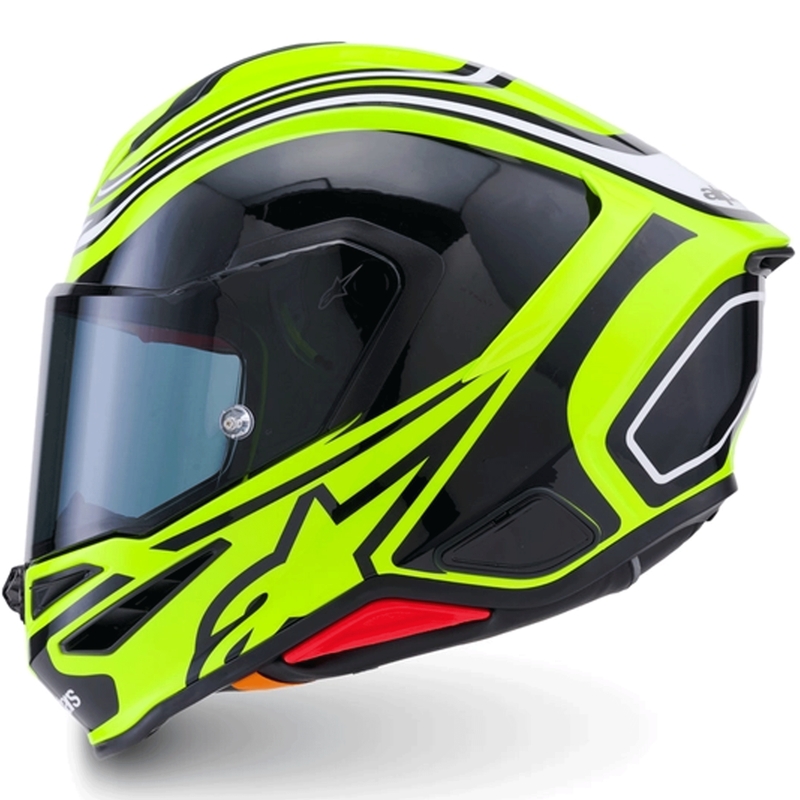 Alpinestars S-R7 Zeal täysikokoinen moottoripyöräkypärä, fluo keltainen-musta-valkoinen