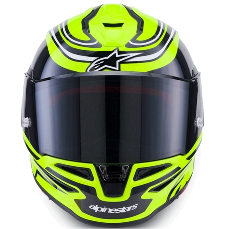 Alpinestars S-R7 Zeal täysikokoinen moottoripyöräkypärä, fluo keltainen-musta-valkoinen