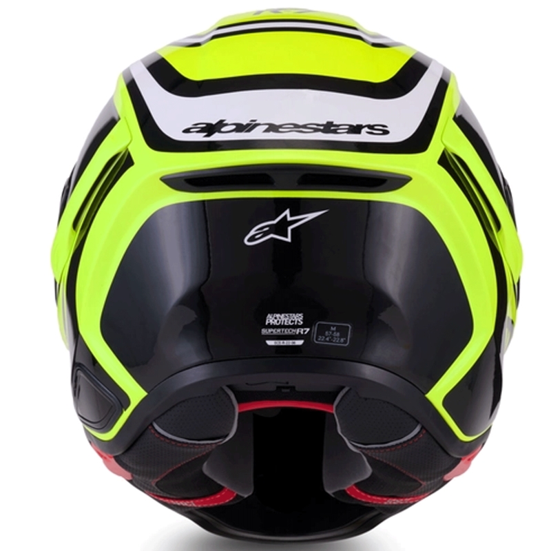 Alpinestars S-R7 Zeal täysikokoinen moottoripyöräkypärä, fluo keltainen-musta-valkoinen