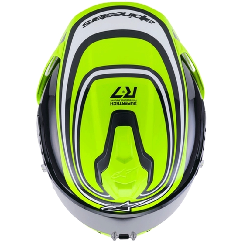 Alpinestars S-R7 Zeal täysikokoinen moottoripyöräkypärä, fluo keltainen-musta-valkoinen