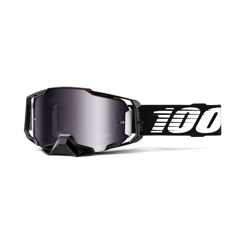 Motocross lasit 100% ARMEGA musta (hopea plexi)