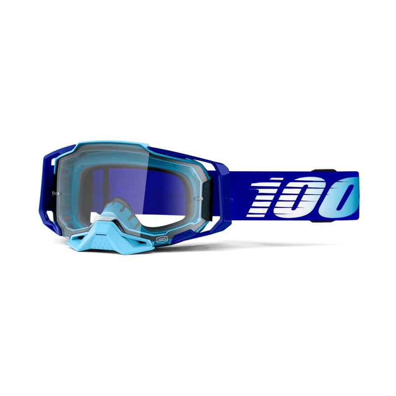 Motocross lasit 100% ARMEGA Royal blue (kirkas pleksi)
