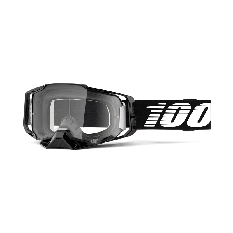 Motocross lasit 100% ARMEGA musta (kirkas pleksi)