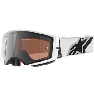 Alpinestars Supertech Corp motocrossilasit valko-harmaat punaisella pleksilasilla