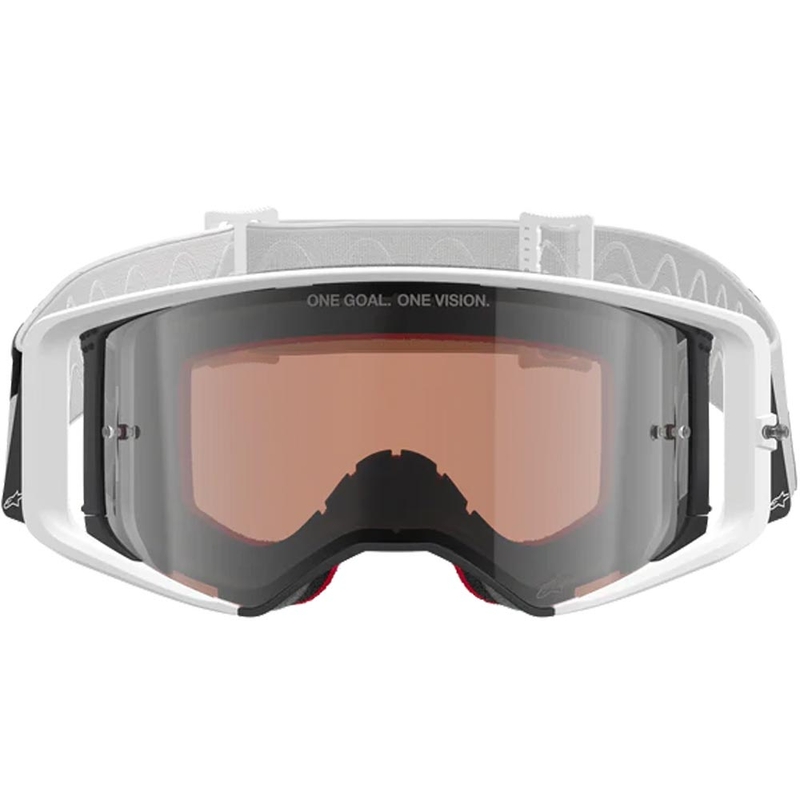 Alpinestars Supertech Corp motocrossilasit valko-harmaat punaisella pleksilasilla