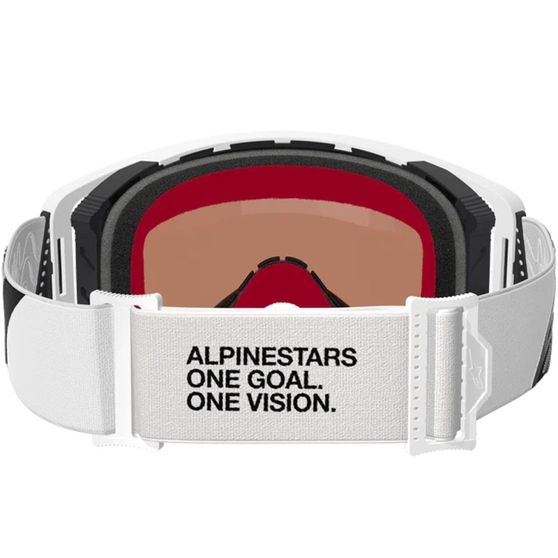 Alpinestars Supertech Corp motocrossilasit valko-harmaat punaisella pleksilasilla