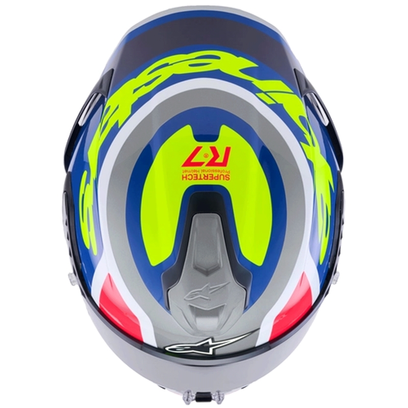 Alpinestars S-R7 Lumen -moottoripyöräkypärä, hopea-musta-pinkki-fluo-keltainen