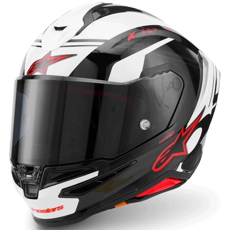 Alpinestars S-R7 A-Core -moottoripyöräkypärä, musta-valko-punainen