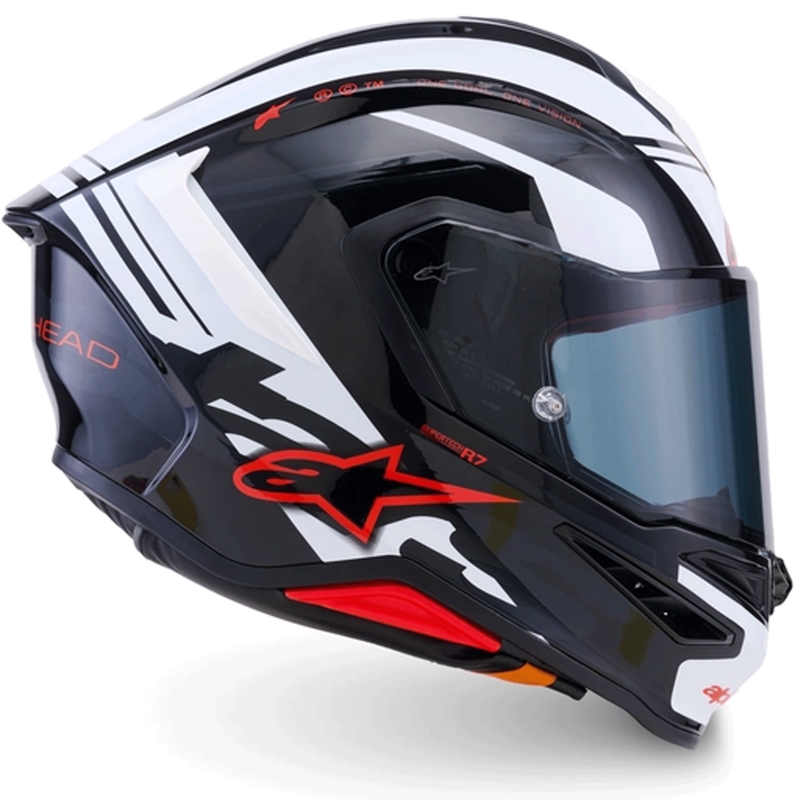 Alpinestars S-R7 A-Core -moottoripyöräkypärä, musta-valko-punainen