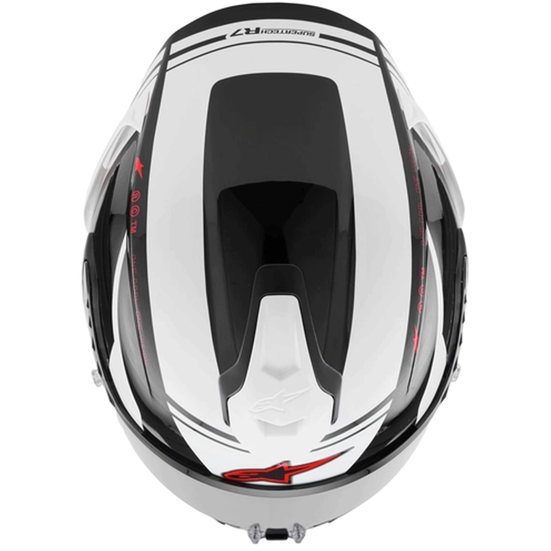 Alpinestars S-R7 A-Core -moottoripyöräkypärä, musta-valko-punainen